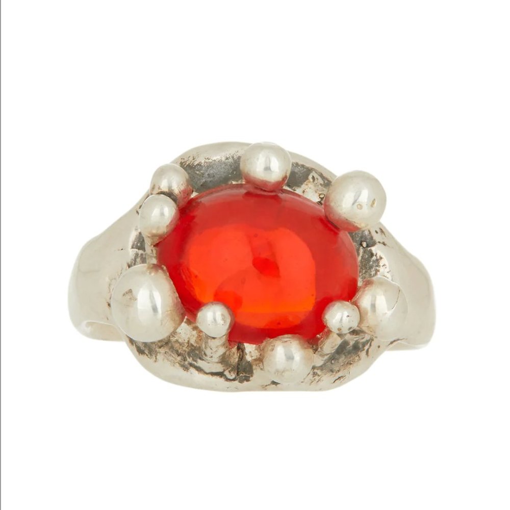 NEW Mondo Mondo Atrium Ring - sterling silver and orange